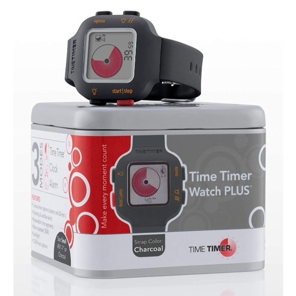 NEW* Time Timer Watch Plus Size Small (Charcoal), Visual Timer, Clock, Alarm. - Picture 2 of 6